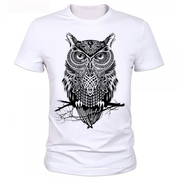 Homme OWL T-shirt mens brand tee shirt 2016 men t-shirt summer style men t-shirt with funny print men's t-shirt  24#