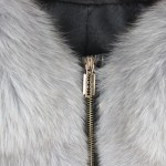 Hot ! Winter Real Fox Fur Coat Long Sleeve Patchwork Genuine Leather Jackets Women's Slim Rivet Gradient Jacket Coats Hot