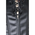 Hot Club Dress Women Sexy Clubwear Plus Size Hollow Out Leather Corset Dress Lace Embroidery Zip Back Dresses