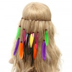 Hot Fashion Bohemian Festival Feather Headband Hippie Headdress Hair Accessories Boho Peacock Feather Headdress For Women