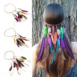 Hot Fashion Bohemian Festival Feather Headband Hippie Headdress Hair Accessories Boho Peacock Feather Headdress For Women