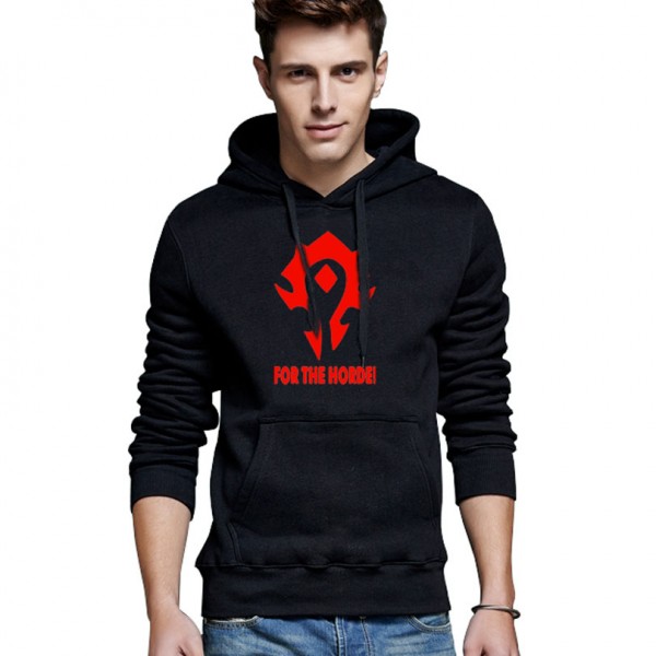 Hot! Mens Hooded Hoodies 2015 Game WOW ALLIANCE&Horde Print Sweatshirt Mens Pullover Hoodies Clothes