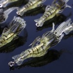 Hot Sale 10Pcs/Lot Fishing Lures Soft Shrimp Bait Simulation Prawn Lure Artificial Squid Sharp Crank Hook Sea fishing Tackle