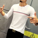 Hot Sale 2017 Autumn Men's T Shirt Fashion Striped Long Sleeve T Shirt Mens Clothing O Neck Casual Slim Fit Top Tee Shirt 5XL