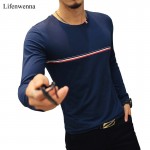 Hot Sale 2017 Autumn Men's T Shirt Fashion Striped Long Sleeve T Shirt Mens Clothing O Neck Casual Slim Fit Top Tee Shirt 5XL