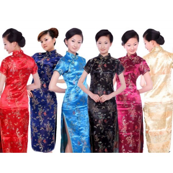 Hot Sale Chinese Tradition Style Women's Dragon&Phoenix Cheong-sam Qipao Dress S M L XL XXL 3XL 4XL 5XL 6XL----LDR0015