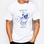 Hot Sale Fashion Pug Squat Exercise Hard Design Mne's Creative Printed T-shirt Short Sleeve Male Funny Tops Hipster Casual Tee