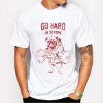 Hot Sale Fashion Pug Squat Exercise Hard Design Mne's Creative Printed T-shirt Short Sleeve Male Funny Tops Hipster Casual Tee