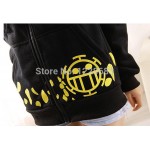 Hot Sale Japanese Anime Cosplay Clothes One Piece Trafalgar Law Cosplay Costume Black Trafalgar Law Hoodie Jackets Coat