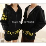 Hot Sale Japanese Anime Cosplay Clothes One Piece Trafalgar Law Cosplay Costume Black Trafalgar Law Hoodie Jackets Coat