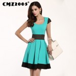 Hot Sale New Women's Apparel High-quality Round-neck Splicing Harajuku Mini Fashion Sexy Summer Dress Personality Dresses 71168