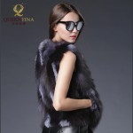 Hot Sale Real Fox Fur Vest Luxury Brand Women Outwear Coat Jacket Natural Silver Fur Vest Waistcoat Genuine Spell Fox Fur Gilet