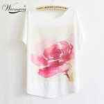 Hot sale!!! 2017 Fashion Good Quality Cotton T Shirt Women Tops Floral Patterns T-shirts tee shirts for women TS-049