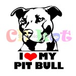 I Love My Pitbull Vinyl  Decal Sticker for car windows, truck wall funny bumper Animal stickers