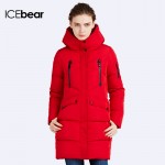 ICEbear 2016 100% Polyester Soft Fabric Bio Down Five Colors Hooded Coat Woman Clothes Winter Jacket With Pockets 16G6155