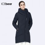 ICEbear 2016 European And American Casual Regular Jacket Oblique Zipper New Winter Bio Down Light  Womens Parka Coat 16G631D