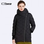 ICEbear 2016 Inclined Zipper Coats Women's Windproof Jacket High Quality Parka Woven Warm  Coat Anorak 16G6178