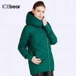 ICEbear 2016 Inclined Zipper Coats Women's Windproof Jacket High Quality Parka Woven Warm  Coat Anorak 16G6178