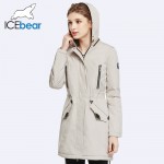 ICEbear 2016 New Brand Clothing Women Spring Autumn Parka Womens Long Thin Jacket With Hat Detachable  Warm Coat 16G262D