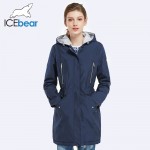 ICEbear 2016 New Brand Clothing Women Spring Autumn Parka Womens Long Thin Jacket With Hat Detachable  Warm Coat 16G262D