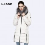 ICEbear 2016 New Women Winter Large Silver  Fox Fur Collar Hooded Woman  Parka Womens Coats Thick Jacket Four Colors 16G6105D