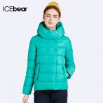 ICEbear 2016 Slim Short Coat Bio Down Jacket Winter Double Breasted Women's Cotton Parka Inside Have Pocket 16G6117