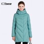 ICEbear 2016 Solid Color Long Women Winter Jacket Women Fashion Padded Coat Hooded Overcoat Women's Parka 16G6219