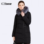 ICEbear 2016 Winter Fashion Removable Collar With Real Silver Fur Thickening Parka Women's  Jacket For Women Coat  16G6187