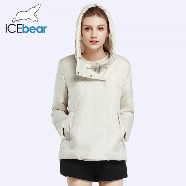 ICEbear 2017 Double Breasted Cotton Padded Fashion Warm Parka Outerwear Autumn  Spring Short Womens Coats And Jackets 17G2117D