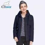 ICEbear 2017 New Arrival Spring Autumn Women Parka Casual  Fashion Thin Cotton Short Jacket Coat Women 17G2103D