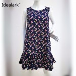 Idealark 100% cotton ukraine New 2017 O-Neck summer Women Dress Sleeveless Casual summer Dresses WC0588