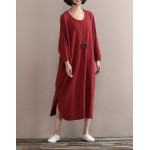 In The Autumn Of 2016 New Women's Dress Art Gown Size Linen Texture Robe Bureau Droite Vestido Feminino Casual Automne Long Maxi