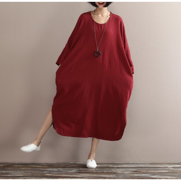 In The Autumn Of 2016 New Women's Dress Art Gown Size Linen Texture Robe Bureau Droite Vestido Feminino Casual Automne Long Maxi