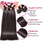 Indian Virgin Hair Straight Weave 3 Bundles Raw Indian Human Hair Bundles 8A Straight Virgin Hair RXY Remy Human Hair Extensions