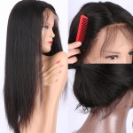 Italian Yaki Straight Human Hair Wigs Brazilian Virgin Lace Front Wigs Glueless Full Lace Human Hair Wigs For Black Women