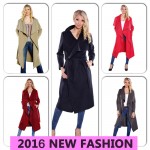 JAZZEVAR 2016 new spring fashion/Casual women's wool blend Trench Coat long Outerwear loose clothes for lady good quality