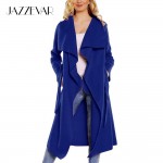 JAZZEVAR 2016 new spring fashion/Casual women's wool blend Trench Coat long Outerwear loose clothes for lady good quality