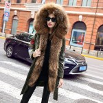 JAZZEVAR High Fashion Street Women's Luxurious Large Raccoon Fur Hooded Parkas Warm Down jacket Detachable Outwear Winter Jacket