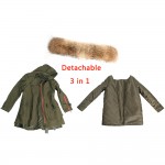 JAZZEVAR new 2016 winter jacket coat women's parkas army green Large raccoon fur collar hooded woman outwear loose clothing