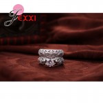 JEXXI Vintage Double Rings With Mask For Females 925 Sterling Silver Elegant Jewelry Big Round Shiny Accessories Wholesale