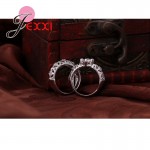 JEXXI Vintage Double Rings With Mask For Females 925 Sterling Silver Elegant Jewelry Big Round Shiny Accessories Wholesale