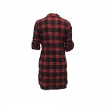 JRRY Loose Deep V Neck Plaid Bandage Dresses Long Sleeve Sexy Mini Club Dress Vestidos