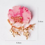 JUJIE Fashion Flower Brooches For Women 2018 Shell Plum Brooch Pins Corsage Dress Accessories Luxury Female Jewelry Dropshipping