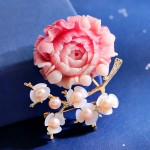 JUJIE Fashion Flower Brooches For Women 2018 Shell Plum Brooch Pins Corsage Dress Accessories Luxury Female Jewelry Dropshipping