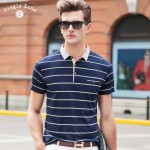 JUNGLE ZOE brand men 's T-shirt men' s short - sleeved lapel t-shirt Striped tshirts free shipping 1611