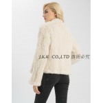 Jancoco Max S1340 11 Colours Thick Knitted Real Rabbit Fur Jacket Women Winter Warm Fashion / Lady Fur Coat