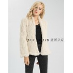 Jancoco Max S1340 11 Colours Thick Knitted Real Rabbit Fur Jacket Women Winter Warm Fashion / Lady Fur Coat