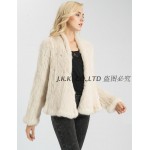 Jancoco Max S1340 11 Colours Thick Knitted Real Rabbit Fur Jacket Women Winter Warm Fashion / Lady Fur Coat