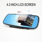 Jansite Full HD 1080P Car Dvr Camera Night Vision 4.3 Inch Rearview Mirror Digital Video Recorder Dual Lens Registrar Camcorder