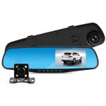 Jansite Full HD 1080P Car Dvr Camera Night Vision 4.3 Inch Rearview Mirror Digital Video Recorder Dual Lens Registrar Camcorder